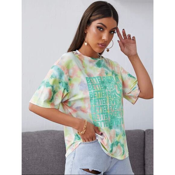 Better days ahead positive vibes graphic tie dye tshirt xs - Picture 3 of 5